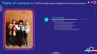 TikTok Marketing Techniques For Brand Promotion Powerpoint Presentation Slides MKT CD V Template Pre-designed