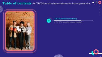TikTok Marketing Techniques For Brand Promotion Powerpoint Presentation Slides MKT CD V Content Ready Pre-designed