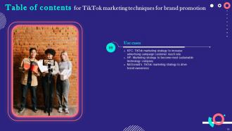 TikTok Marketing Techniques For Brand Promotion Powerpoint Presentation Slides MKT CD V Template