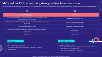 TikTok Marketing Techniques McDonalds TikTok Marketing Strategy To Drive Brand Awareness MKT SS V
