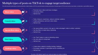 TikTok Marketing Techniques Multiple Types Of Posts On TikTok To Engage Target Audience MKT SS V