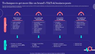 TikTok Marketing Techniques Techniques To Get More Like On Brands TikTok Business Posts MKT SS V