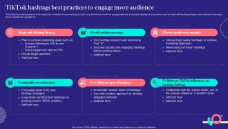 TikTok Marketing Techniques TikTok Hashtags Best Practices To Engage More Audience MKT SS V