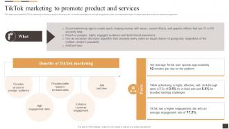 Tiktok Marketing To Promote Product And Services Applying Multiple Marketing Strategy SS V