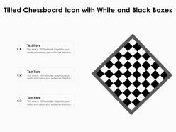 Tilted chessboard icon with white and black boxes
