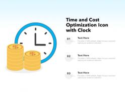 Time and cost optimization icon with clock