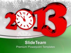 Time concept with clock new year red powerpoint templates ppt themes and graphics 0113