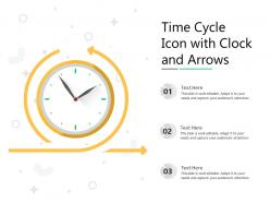 Time cycle icon with clock and arrows