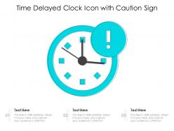 Time delayed clock icon with caution sign