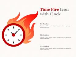 Time fire icon with clock