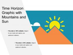 Time horizon graphic with mountains and sun