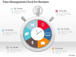 Time management clock for business flat powerpoint design