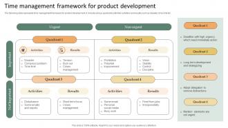 Time Management Framework For Product Development