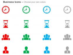 Time management hour glass leadership business person ppt icons graphics
