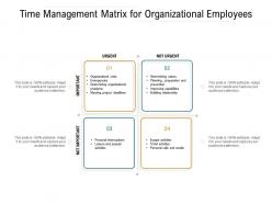 Time management matrix for organizational employees