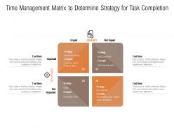 Time management matrix to determine strategy for task completion