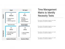 Time Management Matrix To Identify Necessity Tasks