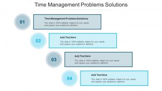 Time Management Problems Solutions Ppt Powerpoint Presentation Model Cpb
