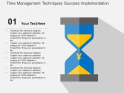 Time management techniques success implementation flat powerpoint design