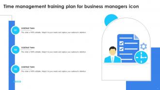 Time Management Training Plan For Business Managers Icon
