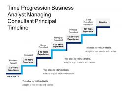 Time progression business analyst managing consultant principals timeline