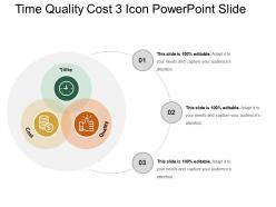 Time quality cost 3 icon powerpoint slide