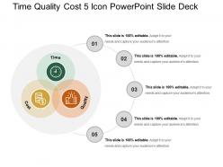 Time quality cost 5 icon powerpoint slide deck