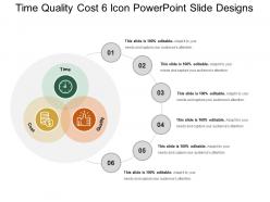 Time quality cost 6 icon powerpoint slide designs