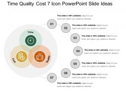 Time quality cost 7 icon powerpoint slide ideas