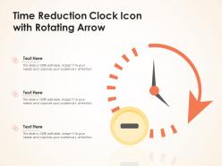 Time reduction clock icon with rotating arrow