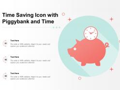 Time saving icon with piggybank and time