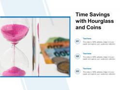 Time savings with hourglass and coins