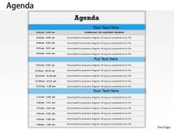 Time table for agenda display 0214