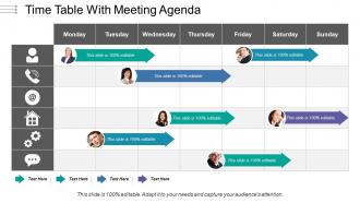 Time table with meeting agenda