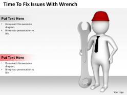 Time to fix issues with wrench ppt graphics icons powerpoint