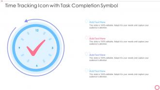 Time tracking icon with task completion symbol