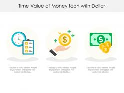 Time value of money icon with dollar
