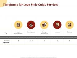 Timeframe for logo style guide services ppt powerpoint presentation gallery model