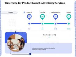 Timeframe for product launch advertising services ppt powerpoint presentation icon styles