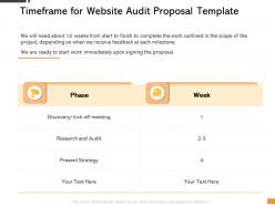 Timeframe for website audit proposal template ppt powerpoint presentation infographics