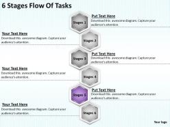 Timeline chart 6 stages flow of tasks powerpoint templates ppt backgrounds for slides