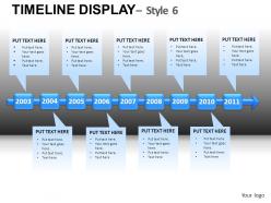 Timeline display 6 powerpoint presentation slides db