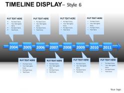 Timeline Display 6 Powerpoint Presentation Slides DB