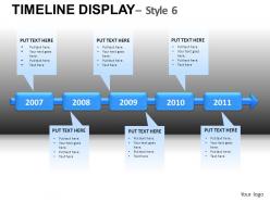 Timeline display 6 powerpoint presentation slides db