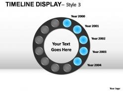 Timeline display style 3 powerpoint presentation slides