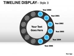 Timeline display style 3 powerpoint presentation slides