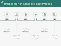 Timeline for agriculture business proposal ppt powerpoint presentation portfolio topics