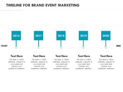 Timeline for brand event marketing ppt powerpoint presentation visual aids example file