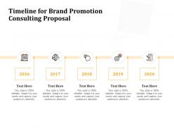 Timeline For Brand Promotion Consulting Proposal Ppt Powerpoint Presentation Gallery Shapes