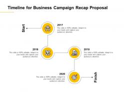 Timeline for business campaign recap proposal 2017 to 2020 ppt powerpoint presentation icon